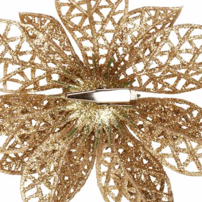 Vianočná hviezda s klipom 9x9 cm zlatá