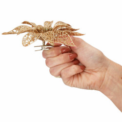 Vianočná hviezda s klipom 9x9 cm zlatá