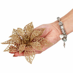 Vianočná hviezda s klipom 9x9 cm zlatá