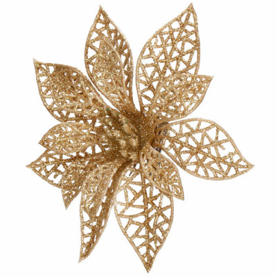 Vianočná hviezda s klipom 9x9 cm zlatá