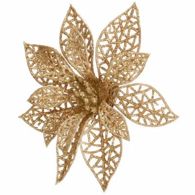 Vianočná hviezda s klipom 9x9 cm zlatá