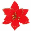 Vianočná hviezda s klipom 13x13 cm červená