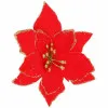 Vianočná hviezda s klipom 13x13 cm červená