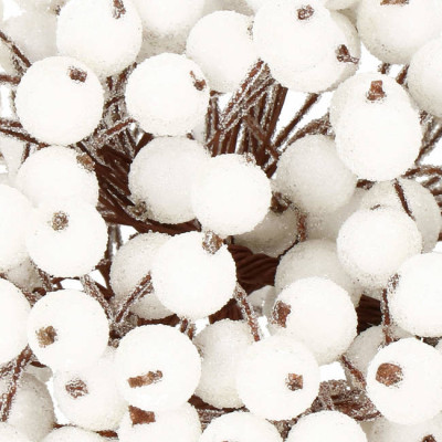 Vianočné jarabiny zmrznutej bielej sada 200ks