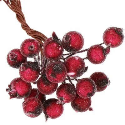 Vianočné jarabiny zmrznuté tmavo červené sada 40ks