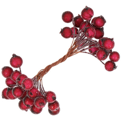 Vianočné jarabiny zmrznuté tmavo červené sada 200ks