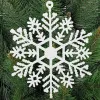 Vianočné ozdoby - Snehové vločky s trblietkami 10cm, biele, sada 12ks