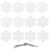 Vianočné ozdoby - Snehové vločky s trblietkami 10cm, biele, sada 12ks