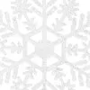 Vianočné ozdoby - Snehové vločky s trblietkami 10cm, biele, sada 12ks