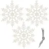Vianočné ozdoby - Snehové vločky s trblietkami 10cm, biele, sada 3ks