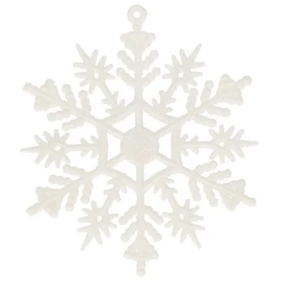 Vianočné ozdoby - Snehové vločky s trblietkami 10cm, biele, sada 3ks