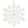 Vianočné ozdoby - Snehové vločky s trblietkami 10cm, biele, sada 3ks