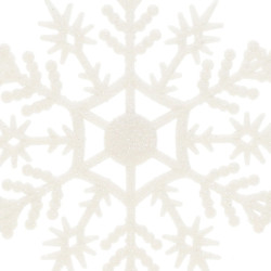 Vianočné ozdoby - Snehové vločky s trblietkami 10cm, biele, sada 3ks