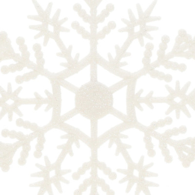 Vianočné ozdoby - Snehové vločky s trblietkami 10cm, biele, sada 3ks