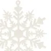 Vianočné ozdoby - Snehové vločky s trblietkami 10cm, biele, sada 3ks