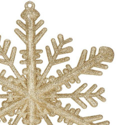 Vianočná ozdoba - Snehová vločka s trblietkami 30cm, zlatá