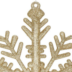 Vianočná ozdoba - Snehová vločka s trblietkami 30cm, zlatá