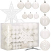 Maxi 100 dielna sada vianočných ozdôb biela