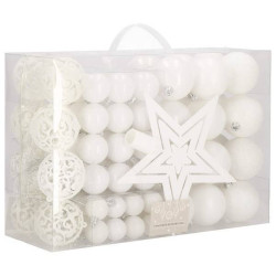 Maxi 100 dielna sada vianočných ozdôb biela