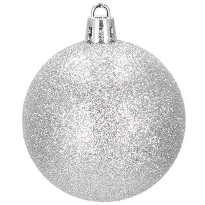 Maxi 102 dielna sada vianočných ozdôb strieborná