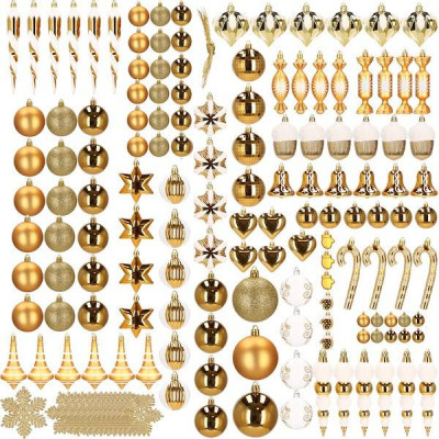 Maxi 155 dielna sada vianočných ozdôb zlatá