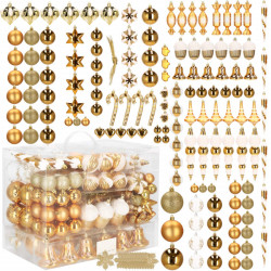 Maxi 155 dielna sada vianočných ozdôb zlatá