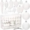 Maxi 72 dielna sada vianočných ozdôb biela