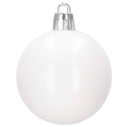 Maxi 72 dielna sada vianočných ozdôb biela