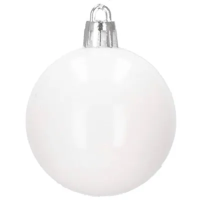 Maxi 72 dielna sada vianočných ozdôb biela