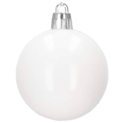 Maxi 72 dielna sada vianočných ozdôb biela