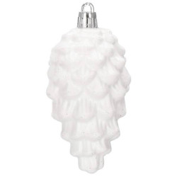 Maxi 72 dielna sada vianočných ozdôb biela