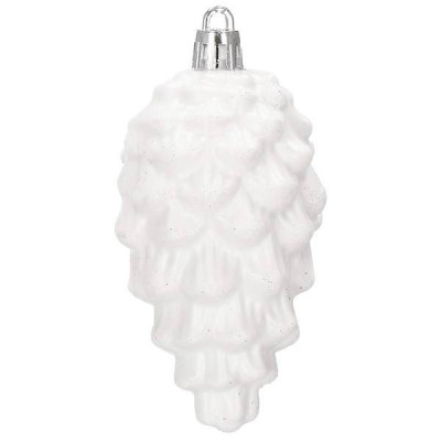 Maxi 72 dielna sada vianočných ozdôb biela