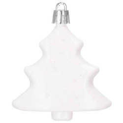 Maxi 72 dielna sada vianočných ozdôb biela