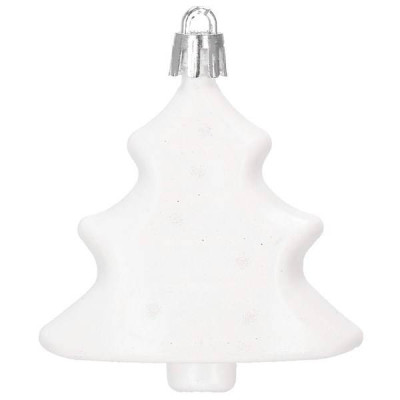 Maxi 72 dielna sada vianočných ozdôb biela