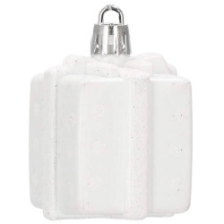 Maxi 72 dielna sada vianočných ozdôb biela