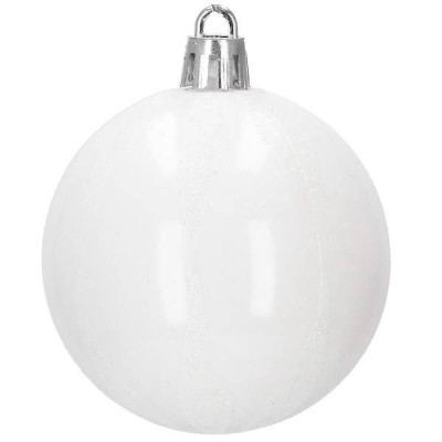 Maxi 72 dielna sada vianočných ozdôb biela