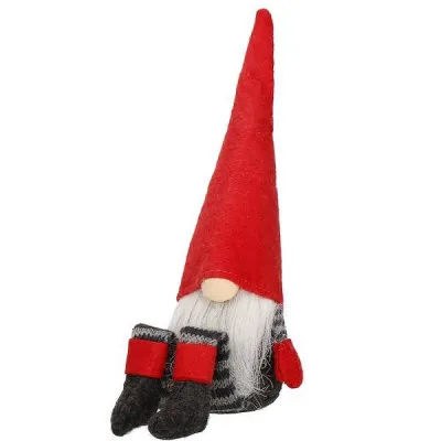 Škriatok GNOM v pruhovanom obleku 38 cm