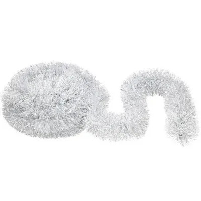 Vianočná reťaz Girlanda Premium 6m bielo-strieborná