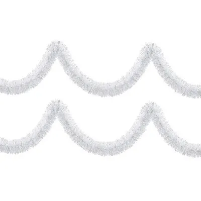 Vianočná reťaz Girlanda Premium 6m bielo-strieborná