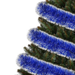 Vianočná reťaz Girlanda Premium 6m modro-strieborná