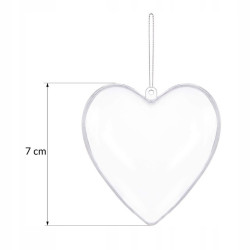 Vianočná banka Srdce priehľadné 7cm