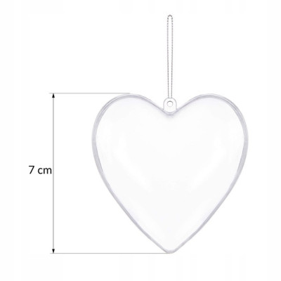 Vianočná banka Srdce priehľadné 7cm