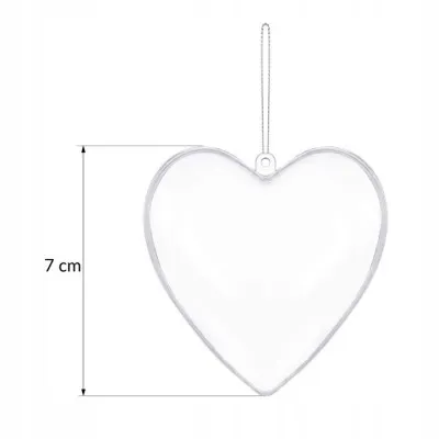 Vianočná banka Srdce priehľadné 7cm