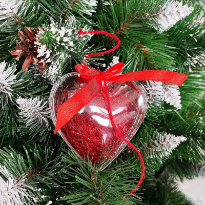Vianočná banka Srdce priehľadné 8cm