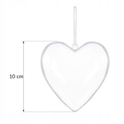Vianočná banka Srdce priehľadné 10cm