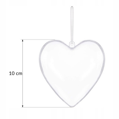 Vianočná banka Srdce priehľadné 10cm