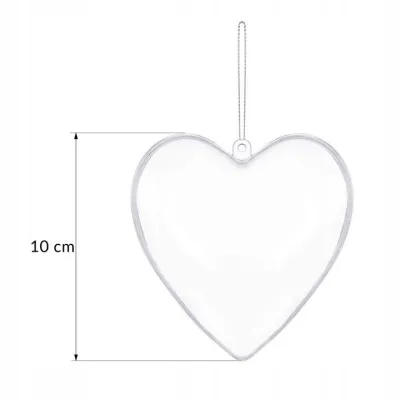 Vianočná banka Srdce priehľadné 10cm