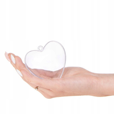 Vianočná banka Srdce priehľadné 10cm