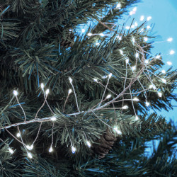 LED reťaz Nano Ježko - 3m, 100LED, 3xAA, studená biela