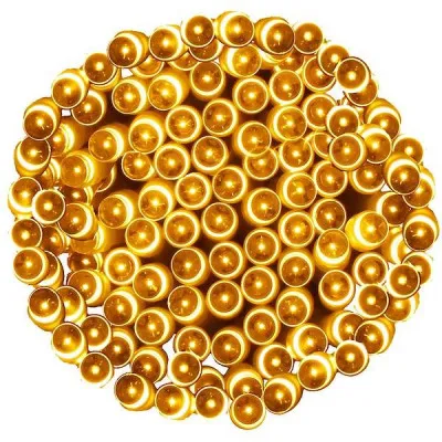 LED svetelná reťaz - 9m, 120LED, 8 funkcií, 3xAA, IP44, teplá biela